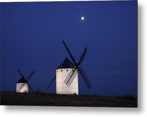 Environmental Conservation Metal Print featuring the photograph Windmills At Night by Israel Gutiérrez Photography