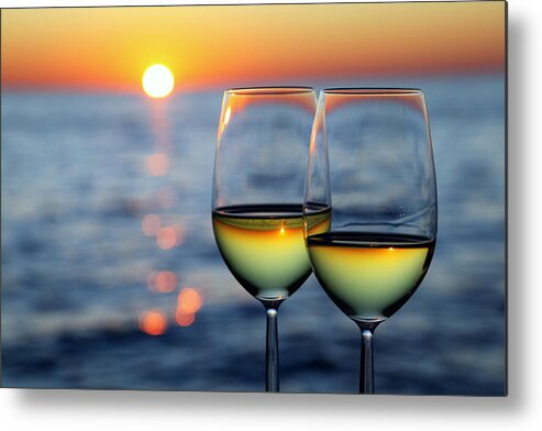 Water's Edge Metal Print featuring the photograph Wine Romance by Vuk8691