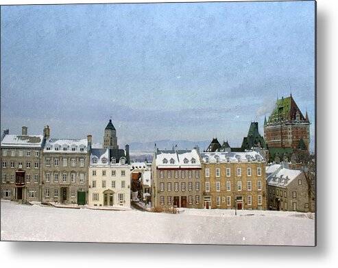 Tranquility Metal Print featuring the photograph Winter In Vieux-quebec by Marie-josée Lévesque