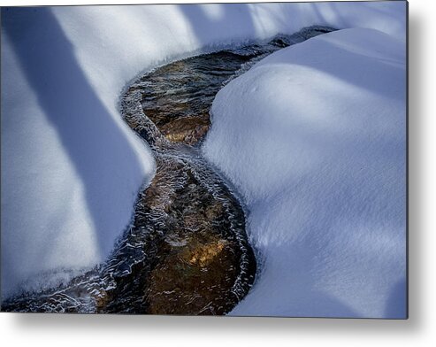 New Hampshire Metal Print featuring the photograph Winter Stream. by Jeff Sinon
