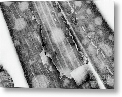 Abstract Metal Print featuring the photograph Winter Tracks II by Karen Adams