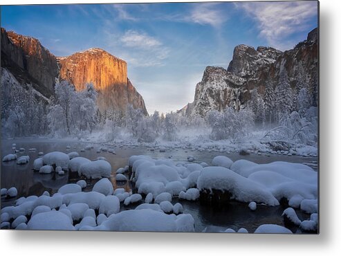  Metal Print featuring the photograph Winter Valley View In Yosemite by Nanz