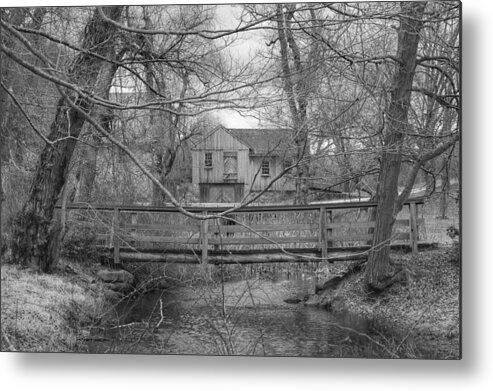 Waterloo Village Metal Print featuring the photograph Wooden Bridge Over Stream - Waterloo Village by Christopher Lotito