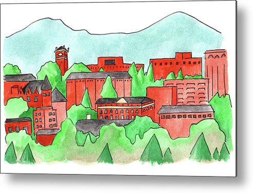 Art Metal Print featuring the painting WSU Pullman by Anna Elkins