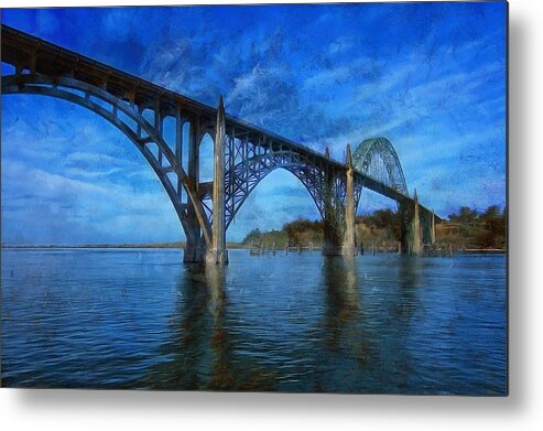 Newport Oregon Metal Print featuring the photograph Yaquina Bay Bridge From South Beach by Thom Zehrfeld