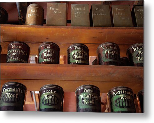 Pharmacy Metal Print featuring the photograph Ye Olde Time Pharmaceuticals by Lora J Wilson