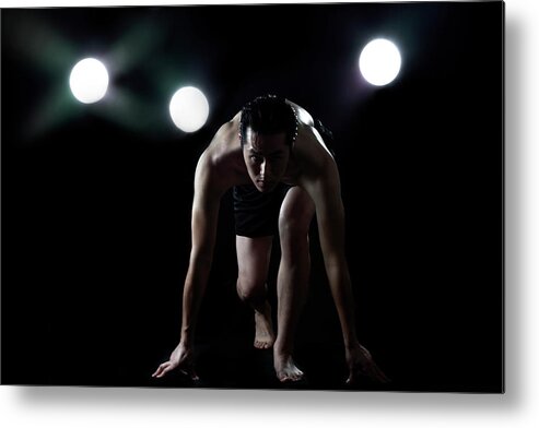 Focus Metal Print featuring the photograph Young Man Running,start by Runphoto