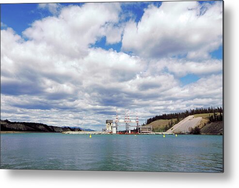 Outdoors Metal Print featuring the photograph Yukon River Dam by Orchidpoet