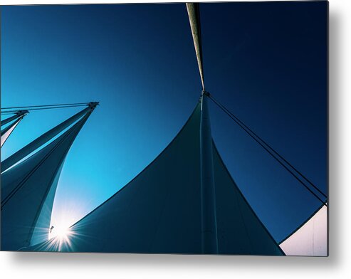 Port Of Vancouver Metal Print featuring the photograph 0194 Port of Vancouver Sails Canada Place by Amyn Nasser Neptune Gallery