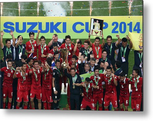 Bukit Jalil National Stadium Metal Print featuring the photograph 2014 AFF Suzuki Cup #1 by Allsport Co.
