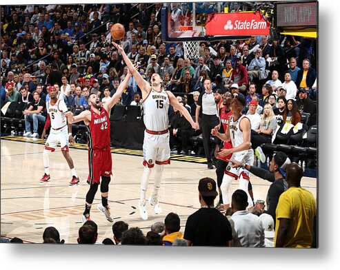 Playoffs Metal Print featuring the photograph 2023 NBA Finals - Miami Heat v Denver Nuggets #1 by Nathaniel S. Butler