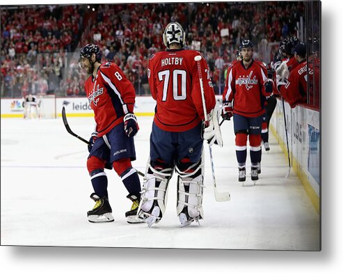 People Metal Print featuring the photograph Anaheim Ducks v Washington Capitals #1 by Rob Carr