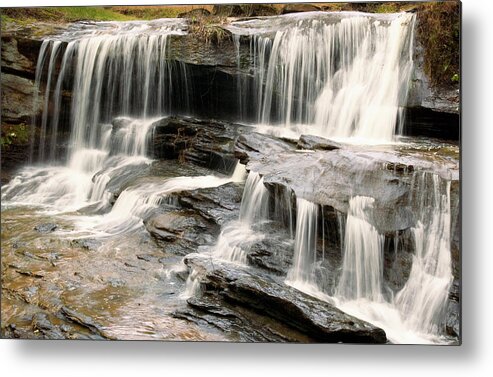 Cascading Waterfall Photo Metal Print featuring the photograph Cascading waterfall at Lake Lure North Carolina by Bob Pardue