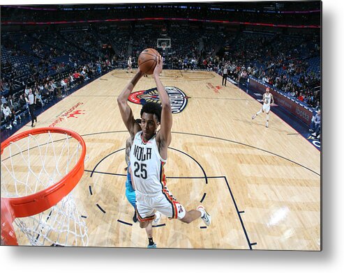 Trey Murphy Iii Metal Print featuring the photograph Charlotte Hornets v New Orleans Pelicans by Layne Murdoch Jr.