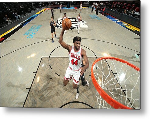 Nba Pro Basketball Metal Print featuring the photograph Chicago Bulls v Brooklyn Nets by Nathaniel S. Butler