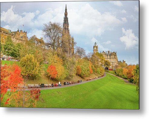 City Of Edinburgh Metal Print featuring the digital art City of Edinburgh Scotland - Scots Memorial by SnapHappy Photos