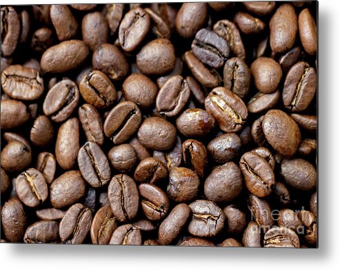 Coffee Metal Print featuring the photograph Coffee Beans #1 by Vivian Krug Cotton