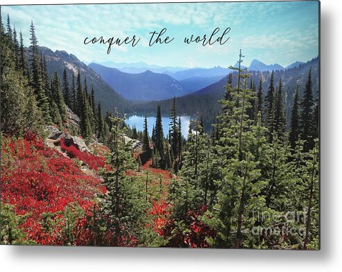 Mountains Metal Print featuring the photograph Conquer The World #1 by Sylvia Cook