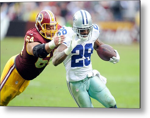 Nfc East Metal Print featuring the photograph Dallas Cowboys v Washington Redskins #1 by Greg Fiume
