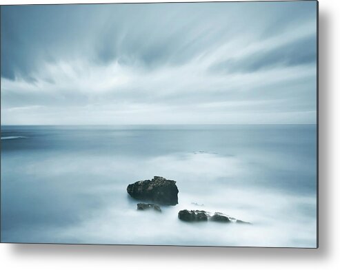 Background Metal Print featuring the photograph Dark Rocks and Bad Weather II by Stefano Orazzini