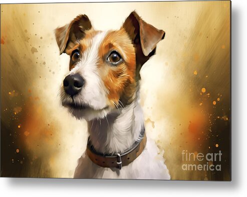 Dog Metal Print featuring the painting dog #1 by N Akkash