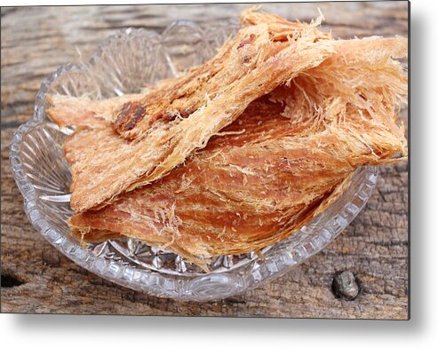 Gourmet Metal Print featuring the photograph Dried shredded pork chinese food #1 by Luknaja