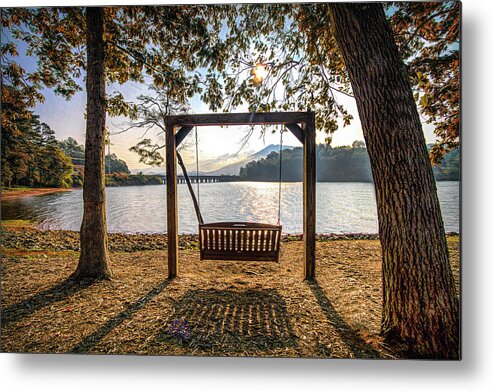 Swing Metal Print featuring the photograph Early Morning Swing #1 by Debra and Dave Vanderlaan