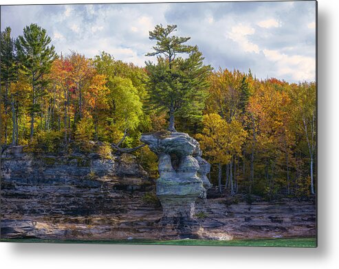 Pictured Rocks National Lakeshore Metal Print featuring the photograph Fall Colors at Pictured Rocks #1 by Ali Majdfar