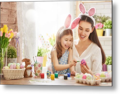 Event Metal Print featuring the photograph family preparing for Easter #1 by Choreograph
