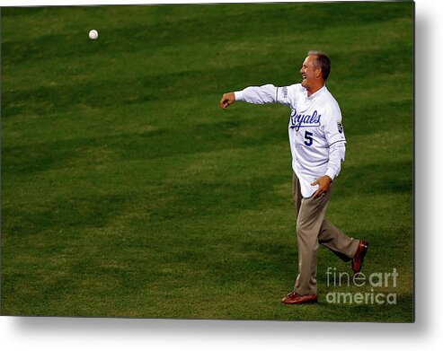 Game Two Metal Print featuring the photograph George Brett #1 by Ed Zurga