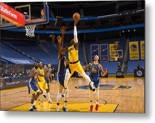 Aaron Holiday Metal Print featuring the photograph Indiana Pacers v Golden State Warriors #1 by Noah Graham