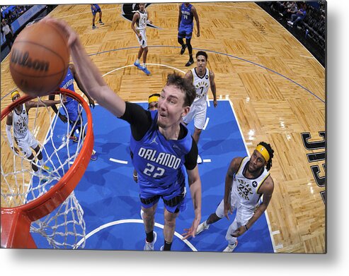 Franz Wagner Metal Print featuring the photograph Indiana Pacers v Orlando Magic by Fernando Medina