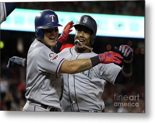 People Metal Print featuring the photograph Jean Segura and Shin-soo Choo by Patrick Smith