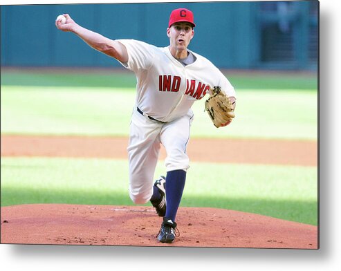 American League Baseball Metal Print featuring the photograph Justin Masterson by Jason Miller