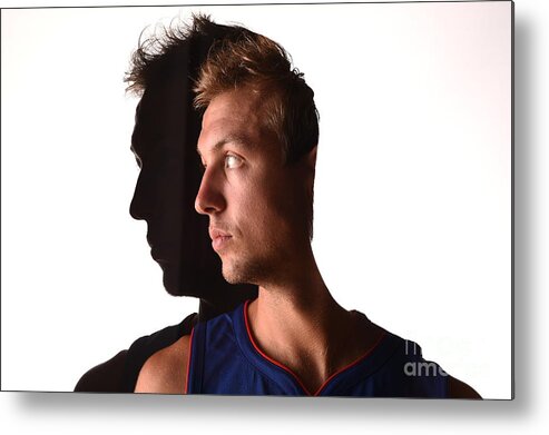 Looking Over Shoulder Metal Print featuring the photograph Luke Kennard by Brian Babineau