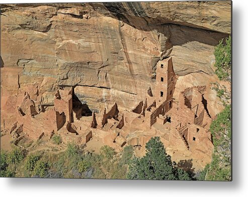 Mesa Verde National Park Metal Print featuring the photograph Mesa Verde - Square Tower House #1 by Richard Krebs