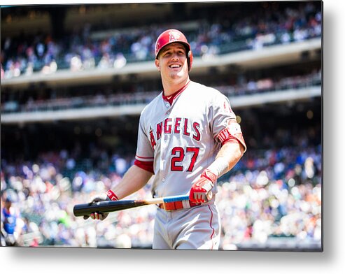 People Metal Print featuring the photograph Mike Trout #1 by Rob Tringali/Sportschrome