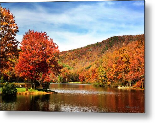 Color Metal Print featuring the photograph Mountain Lake Autumn #1 by Alan Hausenflock