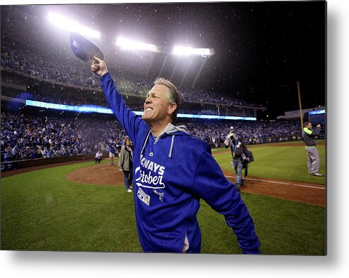 American League Baseball Metal Print featuring the photograph Ned Yost #1 by Ed Zurga