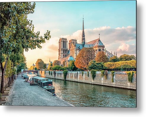 Catholic Metal Print featuring the photograph Notre-Dame #1 by Manjik Pictures