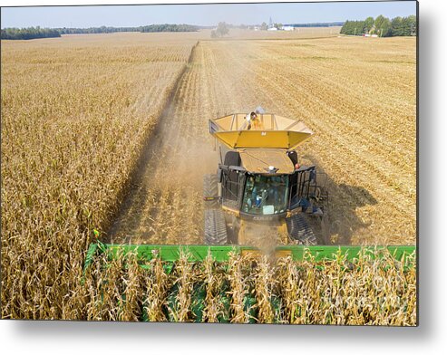 Farm Metal Print featuring the photograph Ohio Corn Harvest by Jim West
