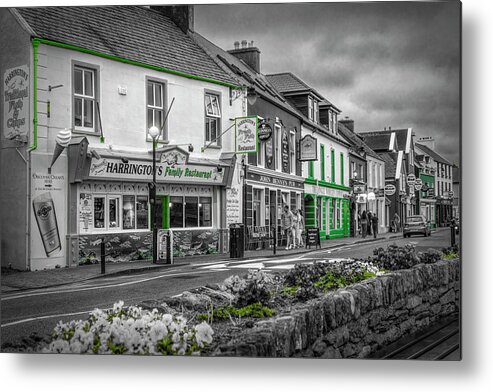 Barns Metal Print featuring the photograph Old Irish Town The Dingle Peninsula in the Summer in Black and W #1 by Debra and Dave Vanderlaan