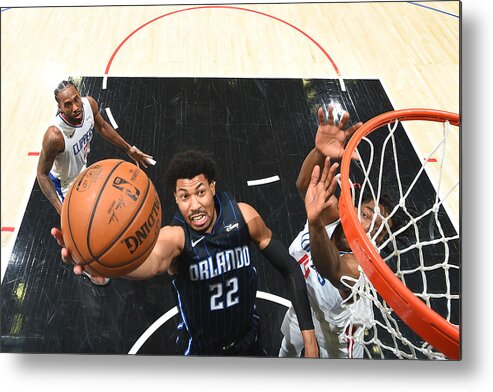 Nba Pro Basketball Metal Print featuring the photograph Orlando Magic v Los Angeles Clippers by Andrew D. Bernstein