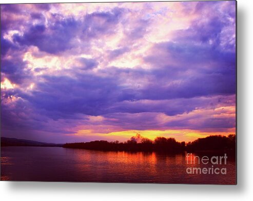 Sunset Magic Metal Print featuring the photograph Purple Clouds of The Sunset #1 by Leonida Arte