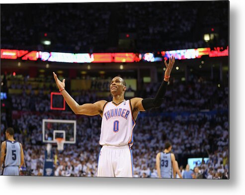 Playoffs Metal Print featuring the photograph Russell Westbrook by Ronald Martinez