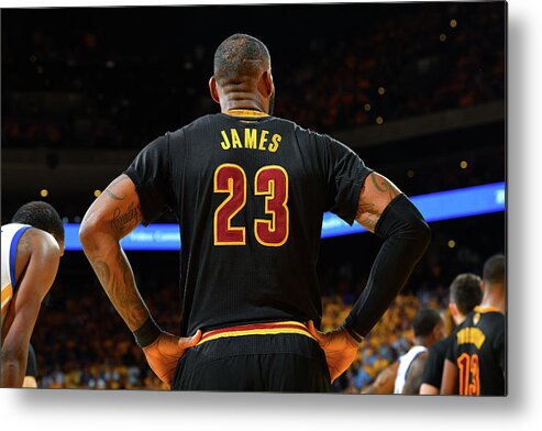 Lebron James Metal Print featuring the photograph Stephen Curry and Lebron James by Jesse D. Garrabrant