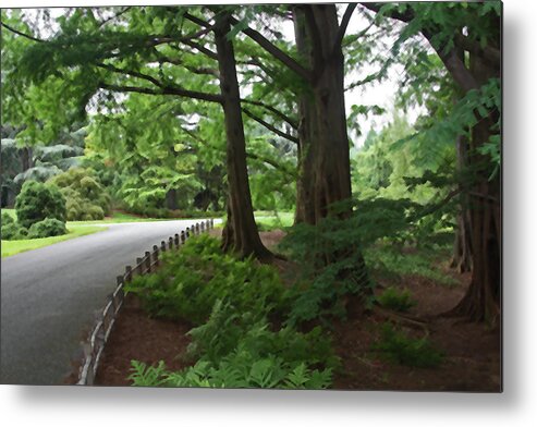 Green Metal Print featuring the photograph Summer Path #1 by Carolyn Stagger Cokley