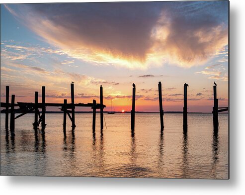 Amelia Island Photo Metal Print featuring the photograph Sunset at the Old Dock, Fernandina Beach, Florida #1 by Dawna Moore Photography
