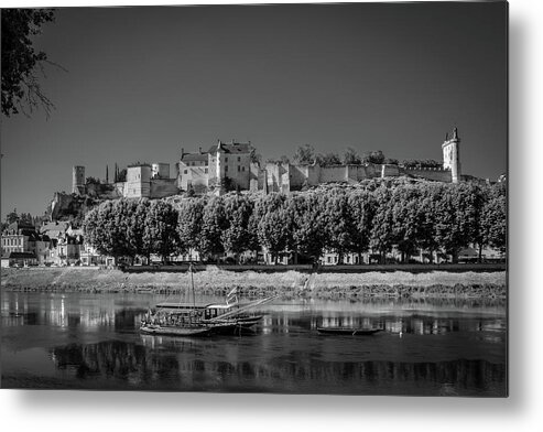 Chinon Metal Print featuring the photograph The chateau at Chinon beside the Vienne River #1 by Seeables Visual Arts