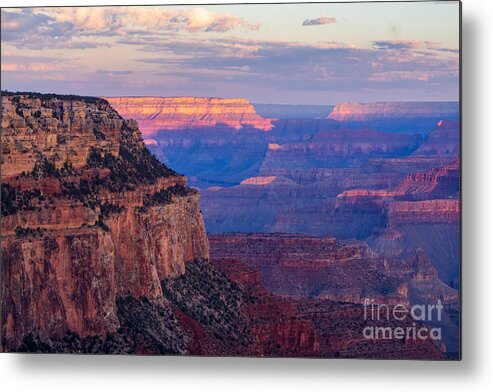 Grand Canyon National Park Metal Print featuring the photograph The Grand Canyon at Sunset. by L Bosco